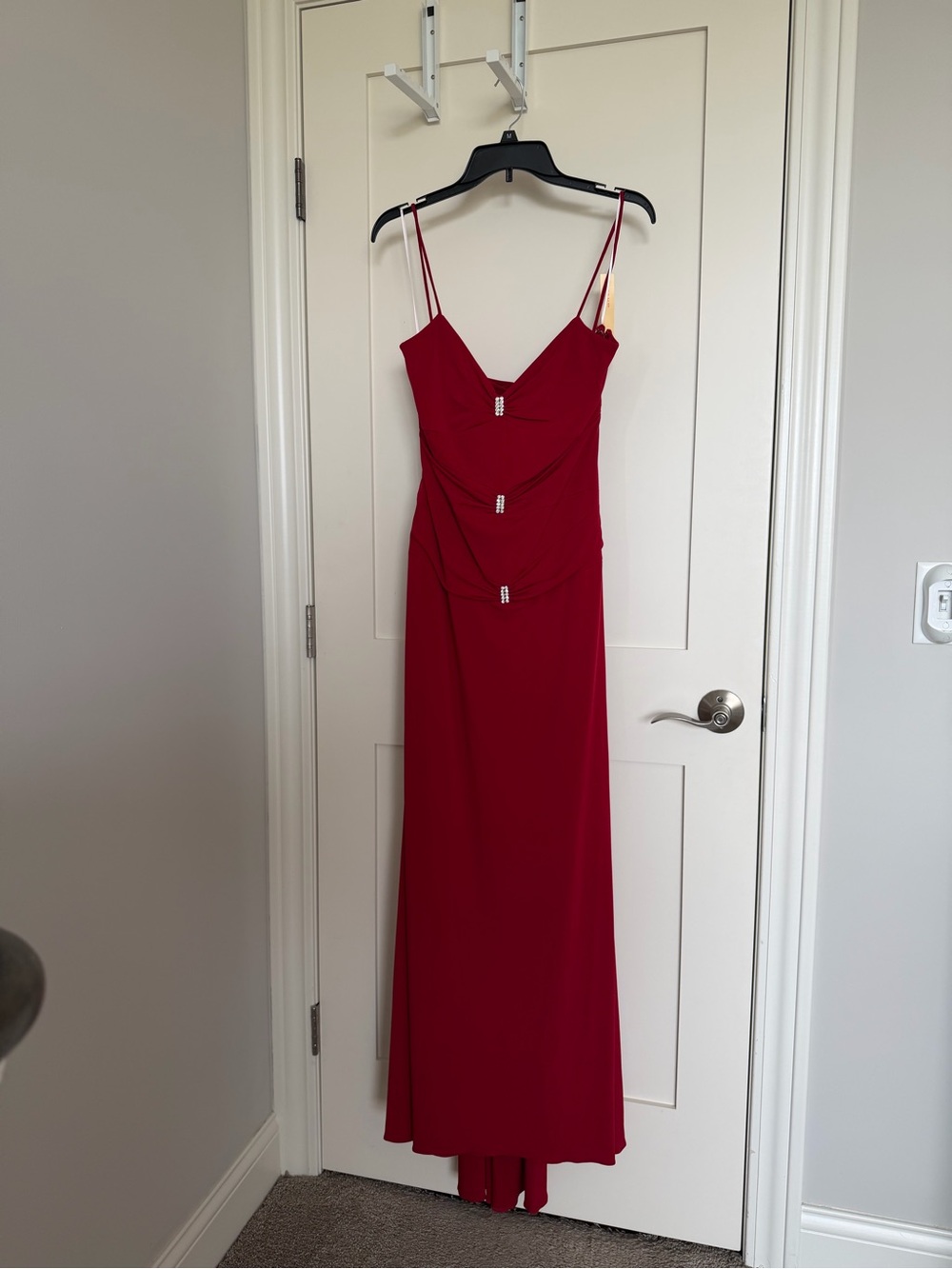 Issue New York Crimson Spaghetti Strap Maxi Dress